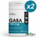 Atletic Food GABA (Gamma Aminobutyric Acid) 750 mg - 300 капс (2 шт по 150 капс)